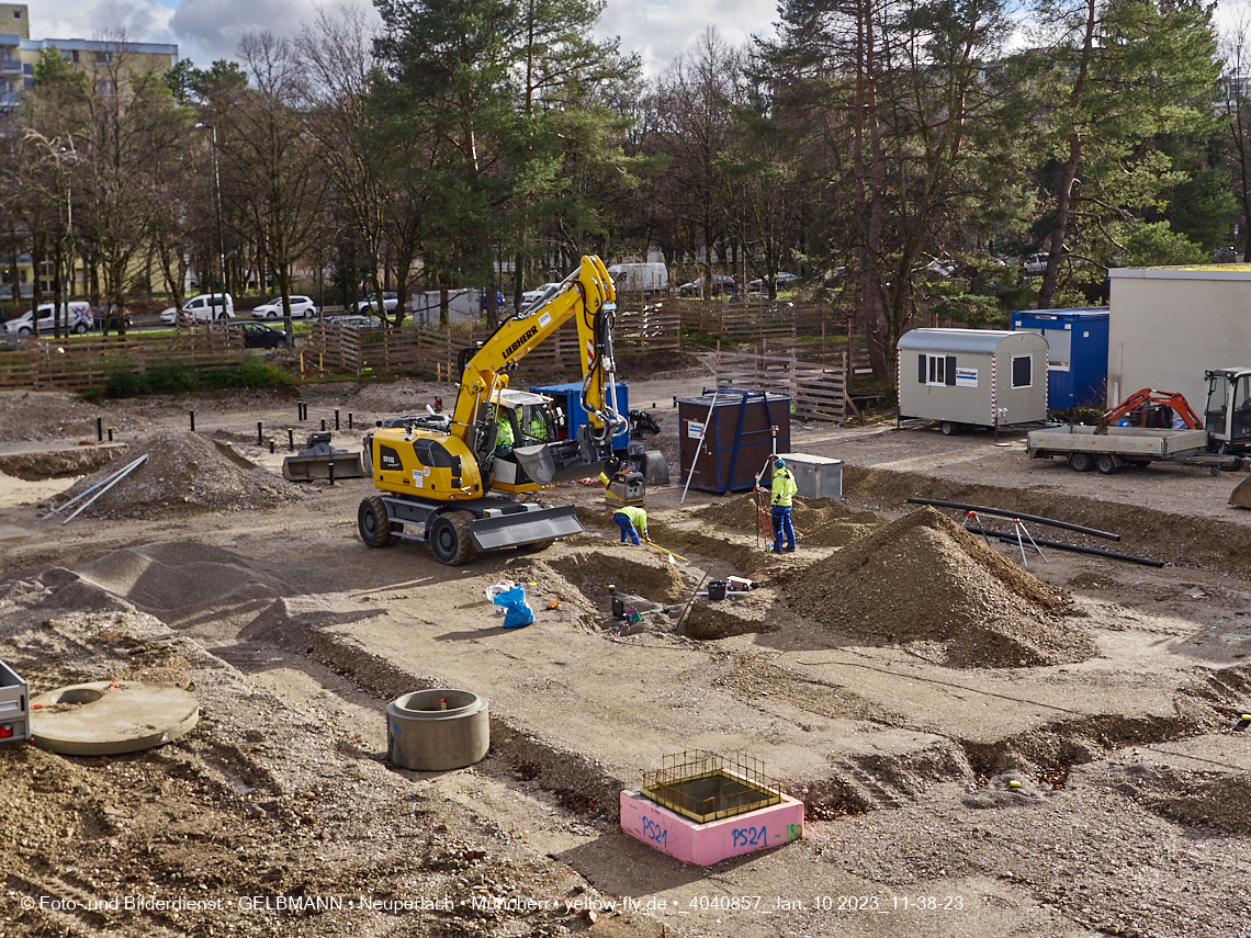 10.01.2023 - Baustelle an der Quiddestraße Haus für Kinder in Neuperlach